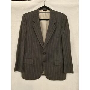 Lanvin Mens Suit Jacket 42R 100% Virgin Wool Black/Grey/White Paris-New York VTG